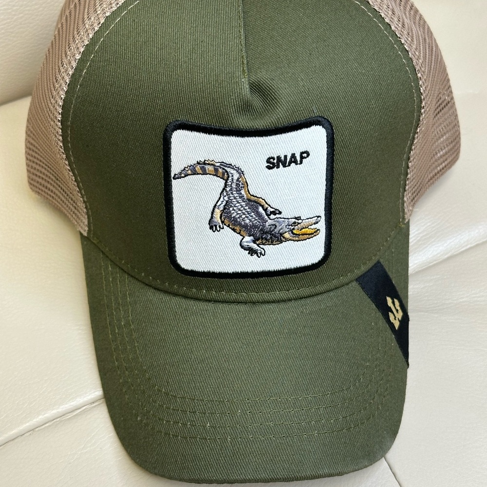 Green and Tan Snapback Trucker  Cap